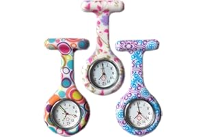 Boolavard® TM 3pcs Fiori silicone vigilanza dell'infermiera Medico Paramedico tunica Spilla Fob Medical Watch, Confezione da 3