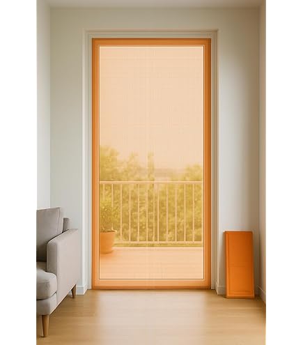 Tenda Zanzariera Beige 150x250 Cm Con Farfalle - Per Balcone E Finestre - Foto 9