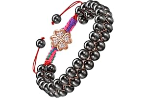 EUMENIDES Hämatit Magnetarmband,18K Gold Magnetarmband,Magnetische Hämatit Armbänder mit 18K Goldperlen，Beseitigen Sie statische Elektrizität