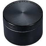 LIHAO Pollen Grinder Crusher für Spice Kräuter Gewürze Herb 4-teilig Set mit Pollen Scraper (Schwarz)