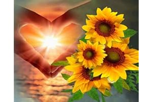 Reofrey 5D Diamond Painting Pittura Diamante Amore Tramonto Girasole 5D Fai da Te Diamond Painting Trapano CompletoArtigianato Decorazione per Casa e Pareti 30x40cm