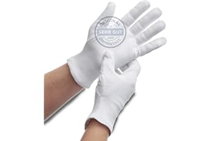 ‎DARBENE DarBene Baumwollhandschuhe Soft 1 Paar-XL, Dermatest: Sehr Gut, 100% Baumwolle, Trikothandschuhe, Stoffhandschuhe für Handmasken, perfekte Passform, weiß