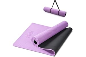 Ellylife Tappetino Yoga,Extra Spesso Yoga Mat, Antiscivolo in Gomma Naturale e Eco TPE con Cinghia,Resistente agli Strappi, per Yoga, Pilates e Fitness a Casa