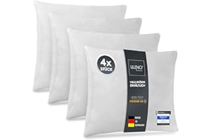 LILENO HOME Set di 4 riempimento cuscino 45x55 cm - Cuscino interno lavabile a 40°C adatto per allergici - Cuscino in poliestere come cuscino per divano, cuscino per la testa