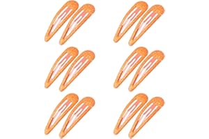 ZEVONDA Glitzer Haar Schnappclips - Metall Haarspangen Bunte Glitzer Pailletten Haarspangen Haarspangen Haarspangen Haarstyling Zubehör für Kleinkinder Kinder Mädchen Frauen, Orange *12