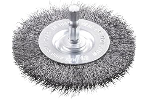 kwb Fin skivborste, HSS ståltråd, Ø 100 mm för metall och sten, trådborste för borrmaskin inkl. E6.3 sexkantsskaft, för avrostning, borttagning och rengöring, 1 styck