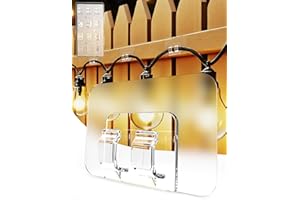 BYSMAH Outdoor Hooks for Garden Lights, 12 Pack Self Adhesive Stick Hooks for Hanging Garden String Lights Fence Wall Clips for Patio, Fence, House, Christmas, Halloween Decorations