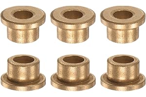 QUARKZMAN 6Stk Flansch Lager Hülse 6mm Bohrung 10mm AD 8mm Länge 2mm Flansch Dicke Bronze Buchse Selbstschmierende Gleitbuchsen Hülse für Industrieanlagen