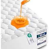 Waterproof Mattress Protector 135 x 190 cm, Quilted Bedspread Cover | Quilted Waterproof Mattress Protector with Deep Pockets
