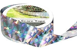 OFFO Ruban Repulsif Oiseaux 100M x 2,4CM, Réfléchissant Double Face, Effaroucheur Oiseaux Exterieur, Anti Pigeons pour Balcon, Jardins et Toits