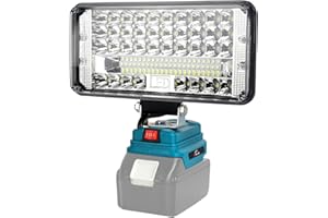 ‎AUTOJARE AUTOJARE Akku Lampe für Makita 18V 90W Kabellose Led Arbeitsleuchte Akku 7500LM Tragbares Flutlichter 2 Helligkeitseinstellungen Baustellen Lampe mit 2 USB-Aufladung (kein Akku)