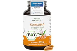 ‎PHYTHOLISTIC Stärkste Bio Kurkuma Kapseln - 40x effektiver - 15.000mg Kurkuma Pulver/Tag - ohne Pfeffer - höchster Curcumin Gehalt - Curcuma Kapseln hochdosiert, vegan & hochbekömmlich - Acurmin Phytholistic