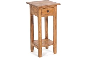 DESIGN DELIGHTS Stół telefoniczny w stylu vintage Drawer 65" | drewno z recyklingu mahoń, 65 x 31 x 31 cm (wys. x szer. x gł.) | stolik pomocniczy, Shabby Design | Kolor: 08 kolor miodowy woskowany