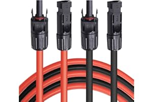 YMQHBS Solarkabel 4mm²/6mm² Kabel Solar Verlängerungskabel mit Solarpanel Buchse und Stecker, Solarpanel Adapter, Rot + Schwarz Solar Kabel Für Automobile, Solarpanel Kabel