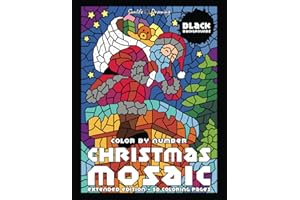 CHRISTMAS MOSAIC Color By Number (Black Backgrounds)