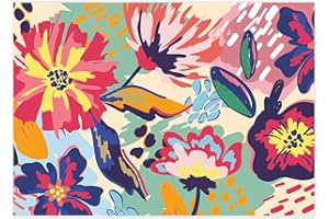 #DETAILVERLIEBT Younikat I 100 salvamanteles de mesa con diseño de flores de colores I DIN A3 I Cuadrados de papel I Diseño moderno I Manteles individuales desechables para gastronomía y hogar I dv_1021