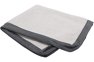 FurHaven Copertura per letto per cani – Deluxe Mat Sherpa e camoscio tradizionale materasso in schiuma per animali domestici, copertura di ricambio per cani e gatti, grigio, Jumbo