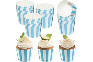 BANTI Caissettes Cupcake Papier 50 Pièces Bleu Clair Cupcakes pour Anniversaire soirée de Mariage Cuisine Baking
