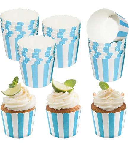 Pirottini Carta 100 Pezzi - Motivo A Punti Rosa E Blu Per Cupcake E Muffin - Foto 10