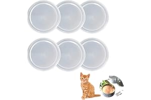 Rayconup Lot de 6 couvercles pour boîtes de conserve de 400 g - Lavables - Pour nourriture pour chat - Boîtes de conservation pour aliments pour animaux de compagnie - Nourriture pour chien (85 mm)