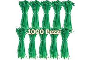 Gocableties - Fascette Plastica Verde - 100 mm x 2.5 mm - 1000 Pezzi - Piccole Fascette Colorate