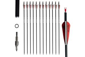 biubiusot 12er Pfeile Carbonpfeile 31 Zoll für Bogenschießen Bogenpfeile Jagdpfeile für Recurvebogen,Jagd Schießen Bogen