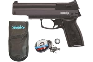 OUTLETDELOCIO Pack Pistola perdigón Gamo AF-10 4,5mm. Carga Manual (no Necesita Botellas de Gas Co2). + Funda Portabalines + Balines. 37538/50523/23054