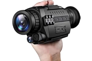 BRAVEKING1 Digital Night Vision Monocular 5x35mm Magnification 656 ft/200m Viewing Range Infrared Hunting Night Vision Goggles with 1.5" TFT Screen and 8GB TF Card IR Camera Take HD Photos/Videos,Black