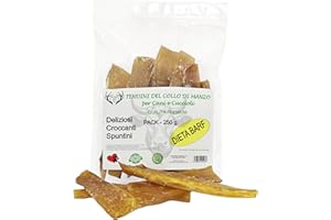 ARTISAN GIFT CO Snack Naturali Essiccati - Tendini di Manzo per Cani - (250 g, Tendini di Bovino)