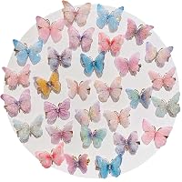 10er Set Doppelschicht Schmetterling Haarspangen – Glitzernde Snap-Clips Für Frauen & Teenager