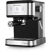 Orbegozo EX 5210 Espresso and Cappuccino Machine, 1100 W, 20 bar. | 1.5L tank, electronic control, stainless steamer, compati