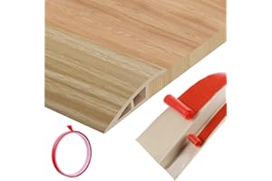 JAHOMFAI Floor Transition Strips Double Sided Self Adhesive Door Threshold Strips for Doorways, Laminate Threshold for Gaps Carpet Floor Tiles