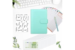 Amyzavls Planer budżetowy, format A6, organizer na gotówkę, oszczędność pieniędzy, z 12 kieszeniami do segregatora, segregator do planowania finansów, teczka do oszczędzania pieniędzy, zielony