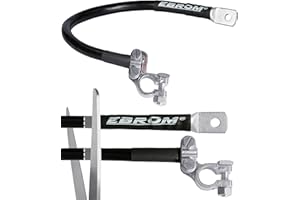 EBROM Batteriekabel Massekabel mit Polklemme (-) Anschluss links 50 mm² schwarz, fertig konfektioniert, 30 cm bis 2 m, Ringösen/Kabelschuhe M6/M8/M10/M12/ohne, Ihre Auswahl: 50 mm2-30 cm Schuh M12