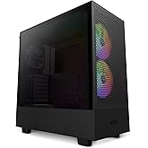 NZXT H5 Flow RGB Compact ATX Mid-Tower PC Gaming Case – CC-H51FB-R1 - High Airflow Perforated Front Panel – Tempered Glass Si