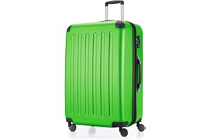 HAUPTSTADTKOFFER - SPREE - Großer Hartschalen-Koffer Trolley Rollkoffer Reisekoffer, 4 Doppel-Rollen, 75 cm, 119 L, Apfelgrün