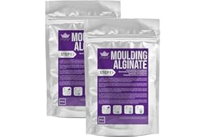 BWAY Moulding Alginate Slow Setting – Alginate Chromatique pour Empreintes de Haute Précision – 900 g (2 enveloppes de 450 g) – Prêt en 3 minutes – Idéal pour réaliser des moulages de mains ou de