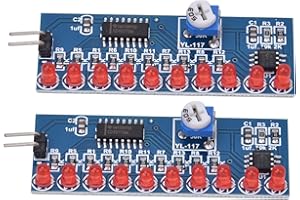 PONGNAS NE555+CD4017 LED Chaser Water Flowing Light Module Kit, Ten LEDs Form Water,Light Effect, Adjustable Speed with Clock Generation Circuit and Decimal Counter Circuit, 5.4 X