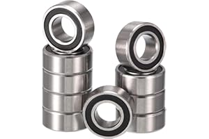 HiPicco MR106-2RS Deep Groove Ball Bearings, ID 6mm x OD 10mm x Width 3mm Miniature Bearings, Double Rubber Sealed Ball Bearing Pre-Lubricated Chrome Steel Z2 Lever 10pcs