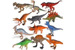 DERAYEE 12 Pezzi Dinosauro Giocattolo Grandi,Figure Dinosauri,Giocattoli Dinosauri Regalo per Bambini Ragazzi