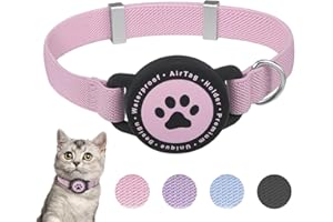 JIARUI Collare Airtag Gatto, Cllare Elastico per Gattini con Supporto per Apple Airtag, Leggero e Confortevole, Collare Gatto Airtag con GPS ultra elasticizzato per Gatti, Gattini e Cuccioli