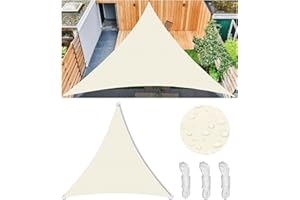FLYSOUL Sonnensegel Wasserdicht Dreieckig Viele Farbe Größe Balkon Sonnenschutz 98% UV Schutz Segeltuch Sonnensegel Markise Reißfest Wetterfest mit D-Ring und Kordel für Balkon Terrasse Garten 2x2x2M