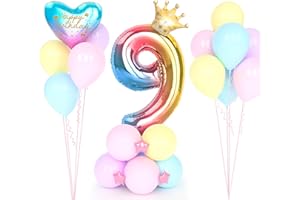 YYDSXK Balon foliowy w kształcie cyfry 9 urodzin, tęcza, dekoracja z cyframi na 9 urodziny, kolorowy balon foliowy na 9 urodziny, dla dziewczynek w wieku 9 lat, na imprezę, urodziny, dekoracja