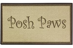 JVL "Paws Tappetino per animali domestici, sintetico, beige, 40 x 70 cm, Sintetico, Beige, 70x40x0.4 cm