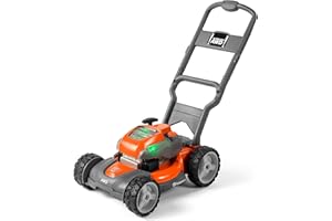 Husqvarna Spielzeug Rasenmäher – Kinder Rasenmäher mit Einschaltknopf, realistischen Motorgeräuschen & blinkenden Lichtern – Batterien enthalten – Garten-Spielzeug ab 3 Jahren