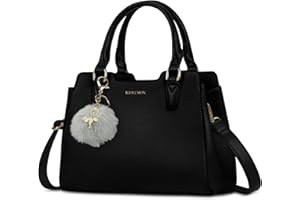 IGOLUMON Handtasche Damen Mittelgroß Tasche Leder Henkeltasche Damen-Henkeltaschen Tote Bag Handtaschen Taschen Schultertaschen Umhängetasche Schultertasche Damenhandtaschen Schwarz