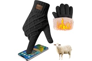 FORVEVO Handschuhe Damen Winter,Wolle Thermo Handschuhe Damen mit Fleece Futter,Warme Touchscreen Winterhandschuhe für Kaltes Wetter