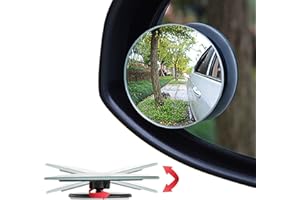 Ampper Blind Spot Mirror, 2" Round HD Glass Frameless Convex Rear View Mirror, Pack of 2