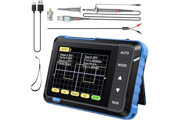 DSO152 Digitalt Mini Oszilloskop: Digitalt Oszilloskop 200KHz med provtagningshastighet 2,5MS/s, 2,8" TFT, Triggerläge Auto/N