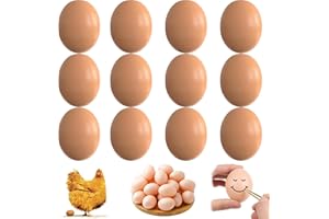 KSVFTB 12 PCS Fake Eggs, Fake Chicken Egg Toy, Bouncy Egg, Dummy Eggs, for Crafts Arts Imitation Dummy Eggs, Helps Encourage Laying or Prevent Eating Eggs, Craft and Home Decoration